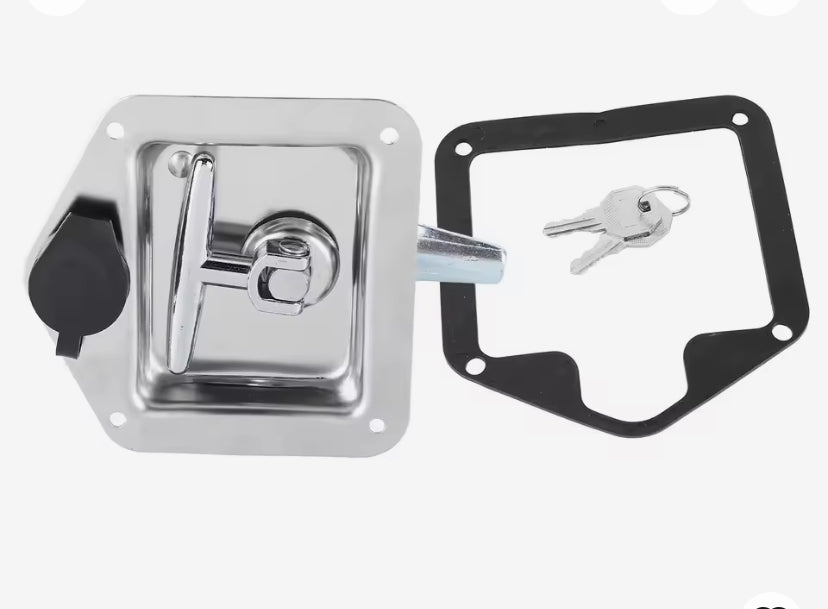 Koffergriff aus Edelstahl mit Schloss