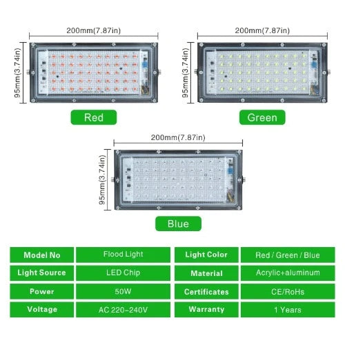 50W LED projector
 red green or blue