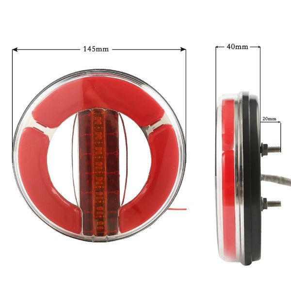 feux rond 12 24 volts remorque