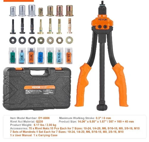  Kit d'outils pour écrous à rivets