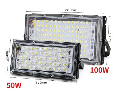 2 weiße LED-Strahler 50W 100W 150W