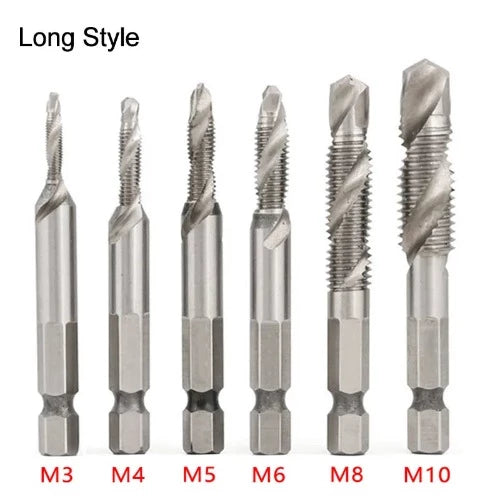 HSS Titanium Plated Hex Shank Tap Drill Bit Set