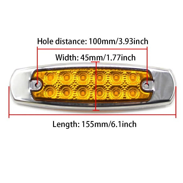 Positionslichter 10 Stück 12V 24V 12 LEDs
 gelb rot oder weiß