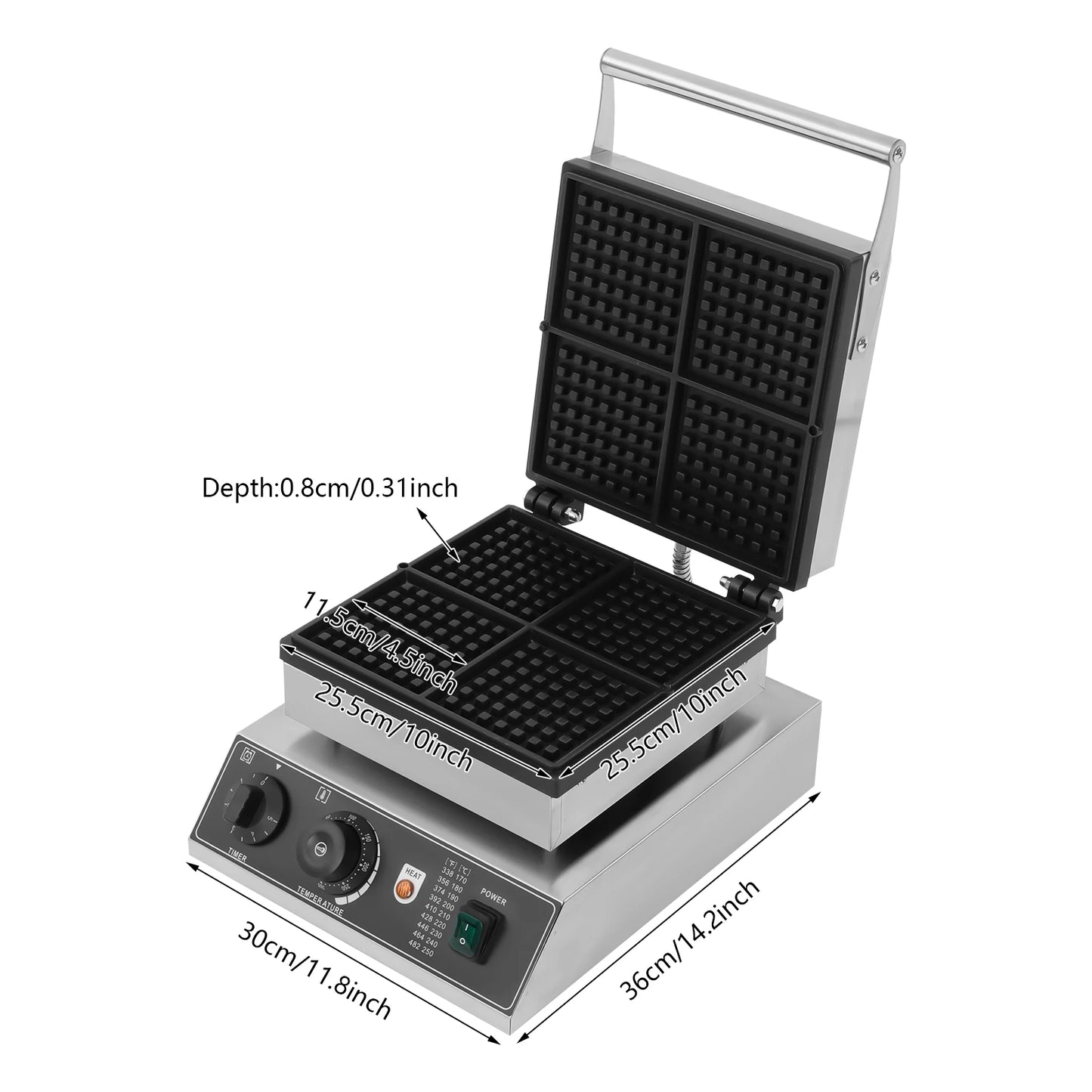 gaufrier professionnelle 1750W Electric  50-300℃