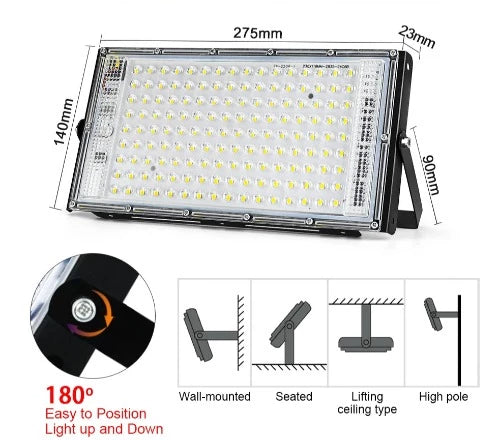 2 projecteur led exterieur blanc 50W 100W 150W