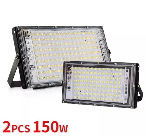 2 white outdoor LED projectors 50W 100W 150W