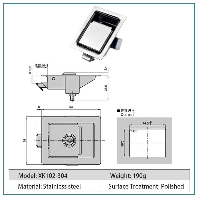 black or stainless steel handle with or without key