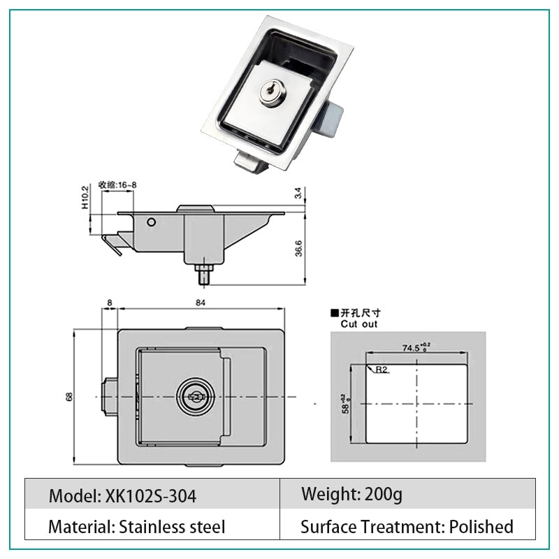 black or stainless steel handle with or without key