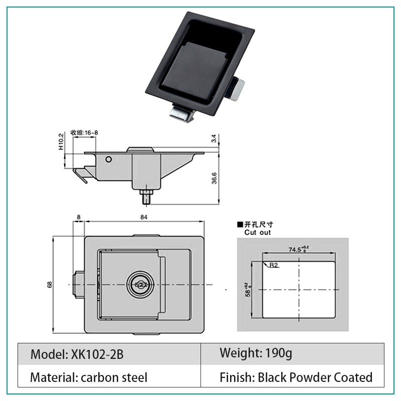 black or stainless steel handle with or without key